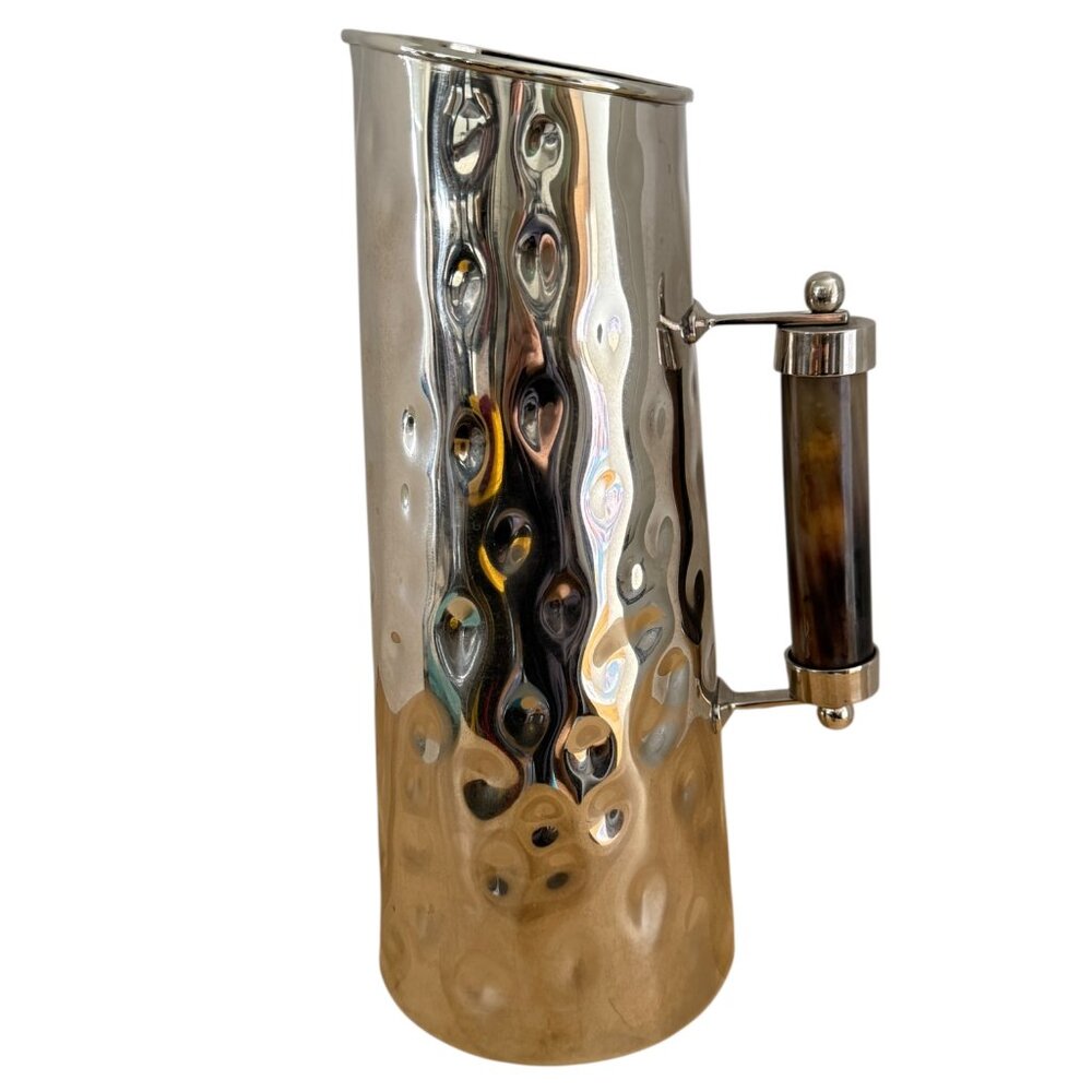 One Kings Lane Hammered Silver Pitcher with Horn Hand